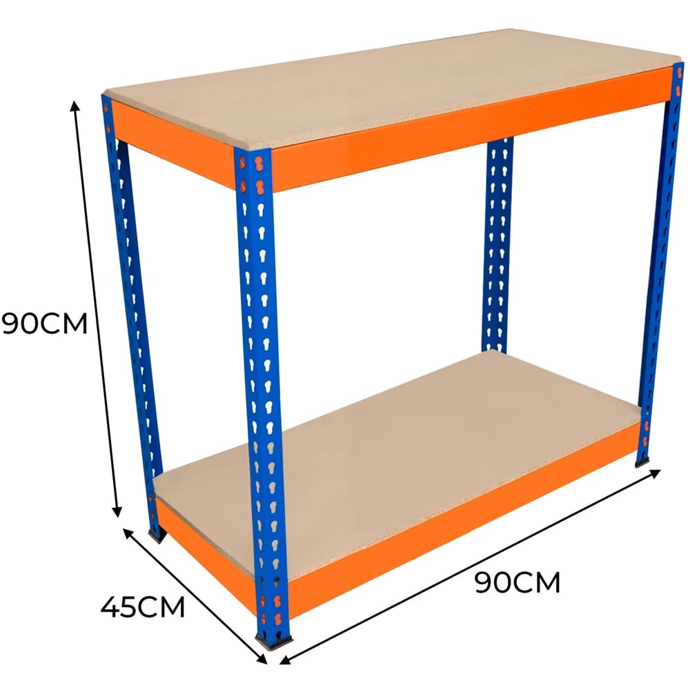 MonsterShop S-Rax 2 Shelf Blue and Orange Workbench 90 x 45cm Image 5