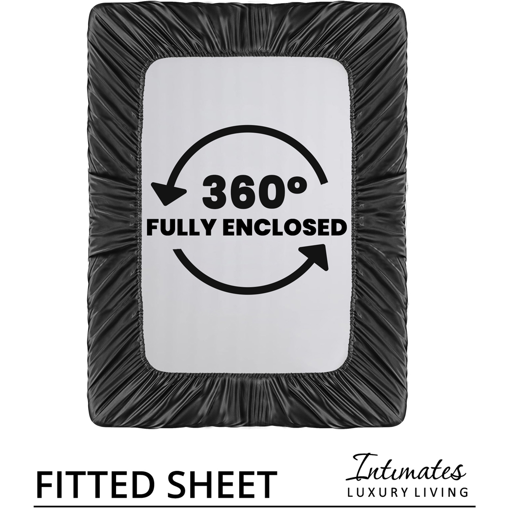 Intimates Super King Size Black Satin Bedding Set Image 8