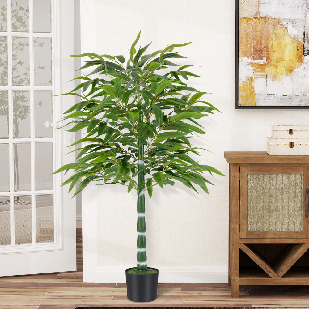 Costway Artificial Bamboo Tree in Plastic Nursery Pot 125cm 2 Pack Image 4