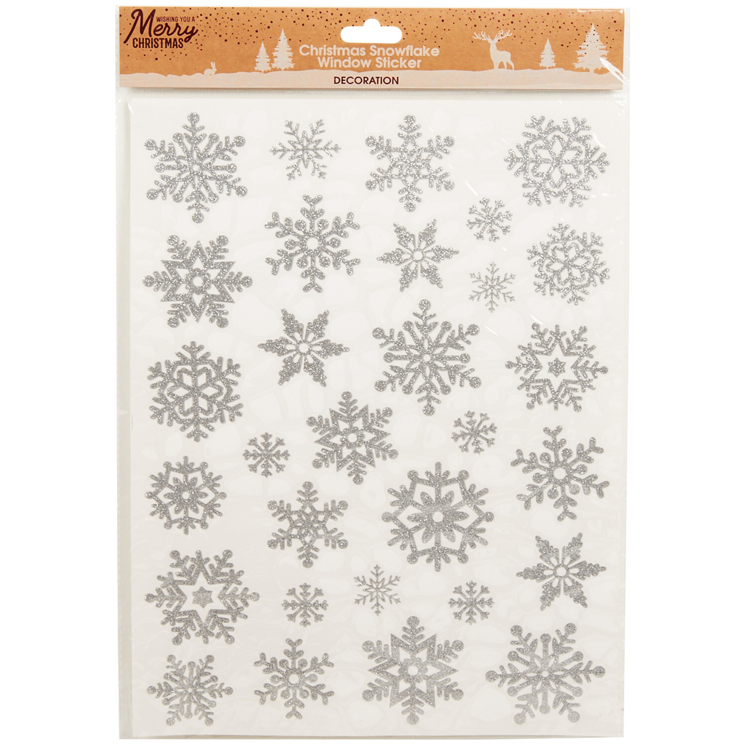 Christmas Snowflake Window Stickers - Silver Image