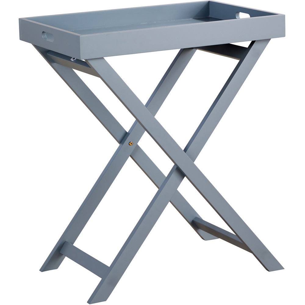Home Source Alpine Grey Portable Butlers Tray Table Image 2