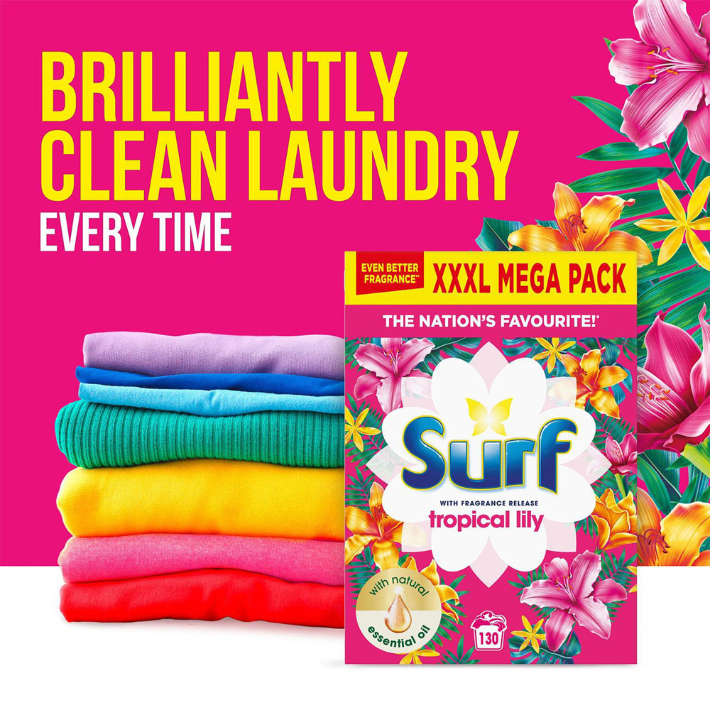 Surf Laundry Powder with Comfort Tropical Lily Fabric Conditioner Image 6