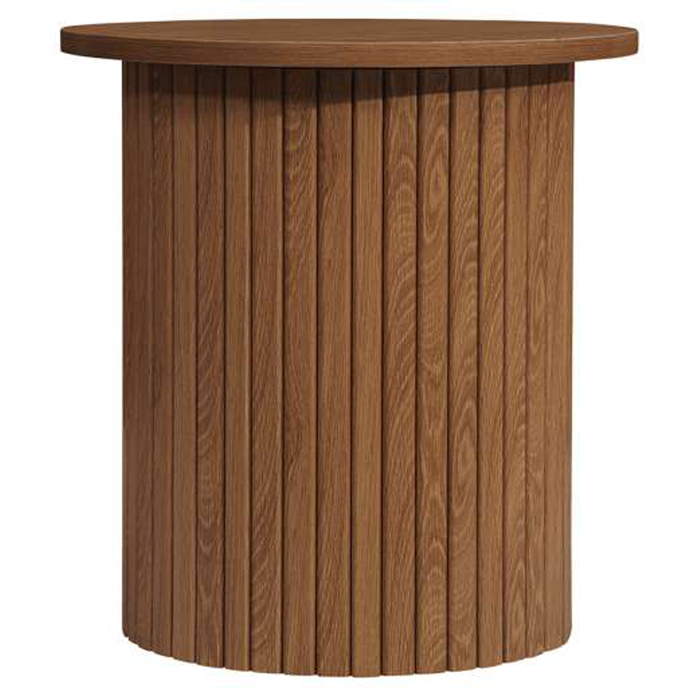Birlea Axel Walnut Round Fluted Side Table Image 3