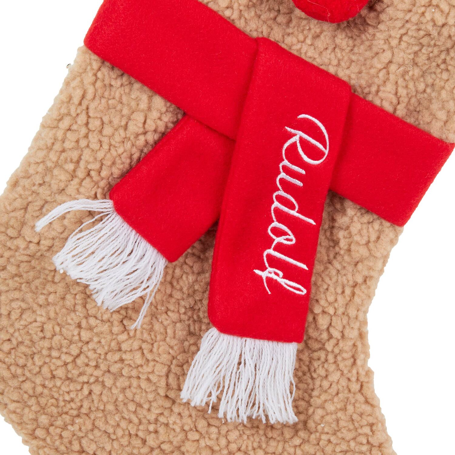 Merry Christmas Reindeer Stocking - Brown Image 2