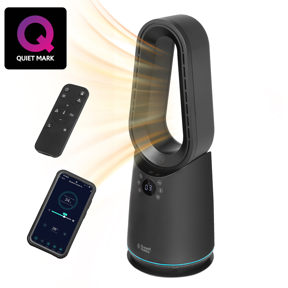 Russell Hobbs RHCBLDL3IN1B-SMT Black Smart Wi-Fi Enabled Compact Bladeless Heat and Cool Fan Image 3