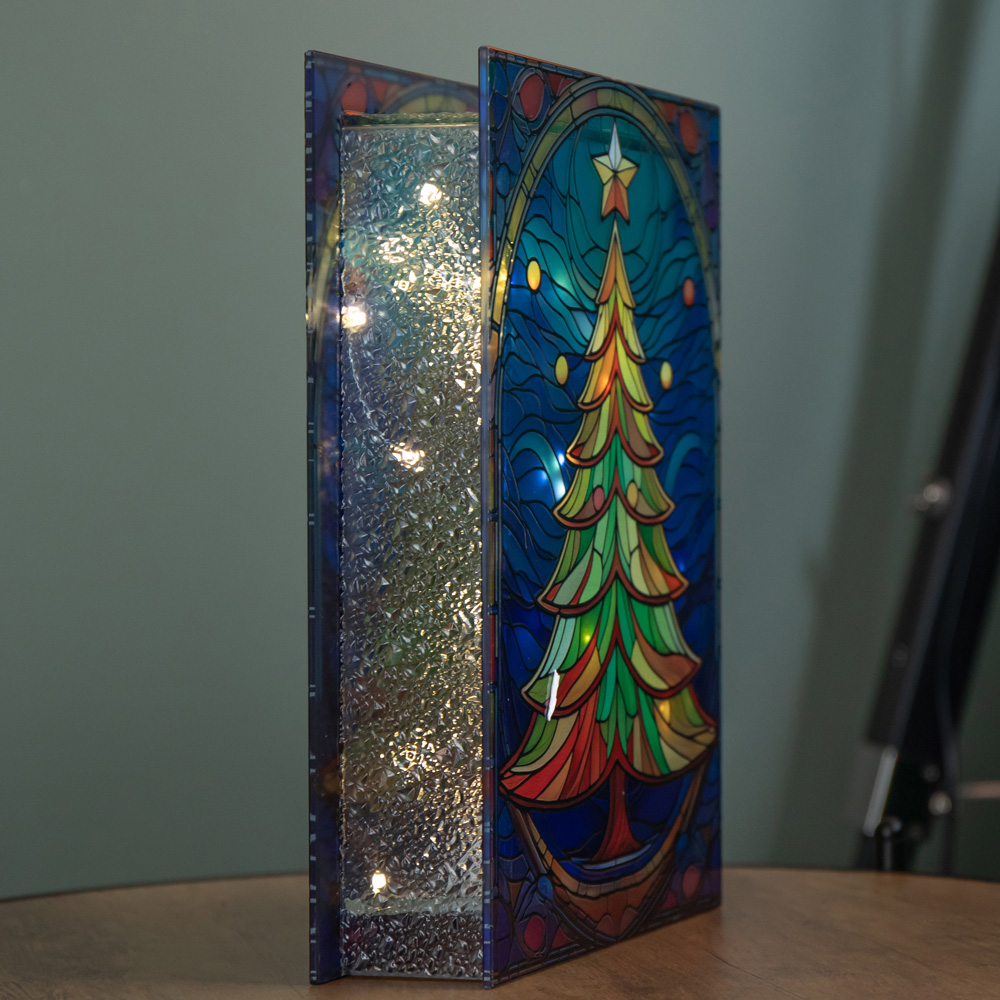 Samuel Alexander LED Stained Glass Christmas Tree Decoration 28cm Image 4