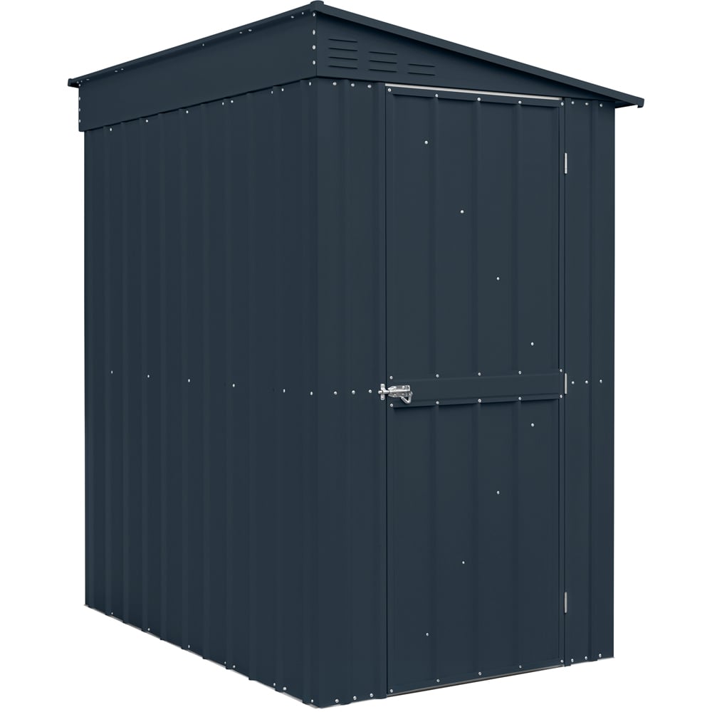 Globel 4 x 6ft Single Door Grey Metal Lean To Garden Shed Image 3