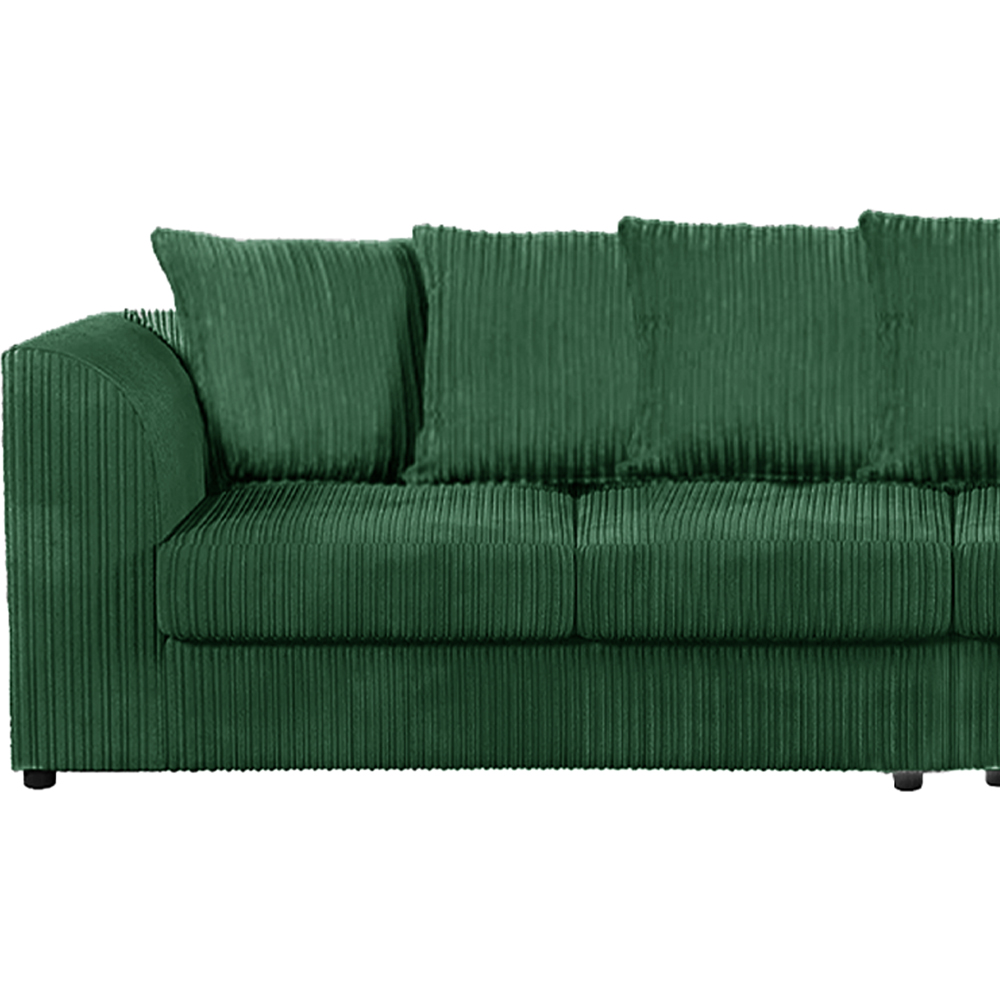 Luxor 4 Seater Green Jumbo Cord Scatter Back Sofa Image 4