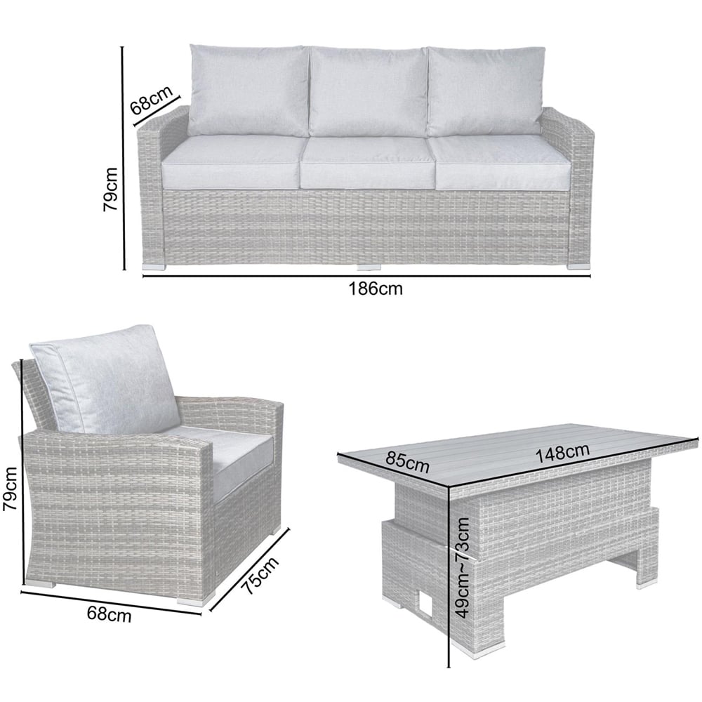 RayGar Vermont 5 Seater Rattan Garden Lounge Set Image 9