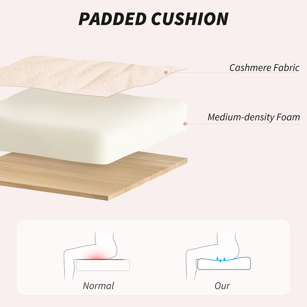 Portland Cream White Upholstered Height Adjustable Desk Chair Image 6