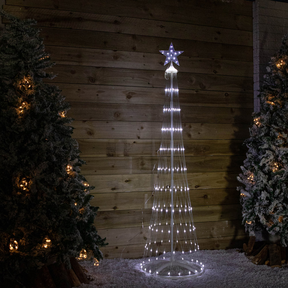 Samuel Alexander White LED Light Up Christmas Cone Tree 5.9ft Image 5