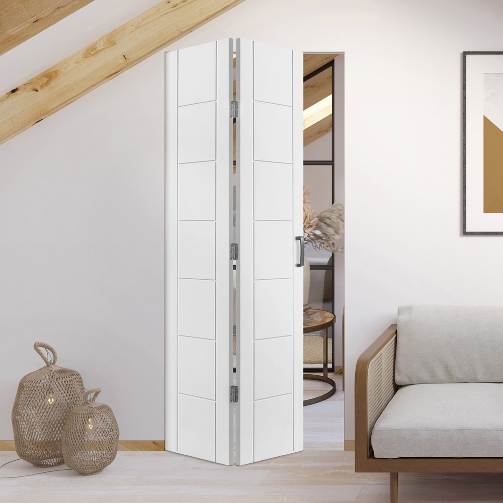 Pedrena White Primed 7 Panel Bi-Fold Internal Door 1981 x 762 x 35mm Image 2