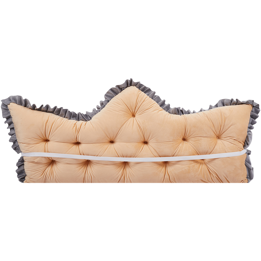 Living and Home Amber Camel and Grey Button Tufted Crown Headboard Pillow 60 x 150cm Image 4