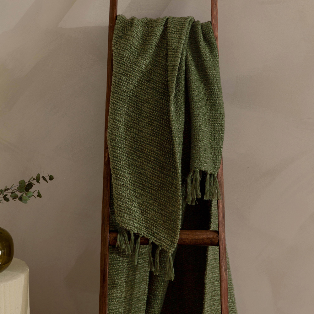 Yard Candar Khaki Textured Boucle Throw Image 2