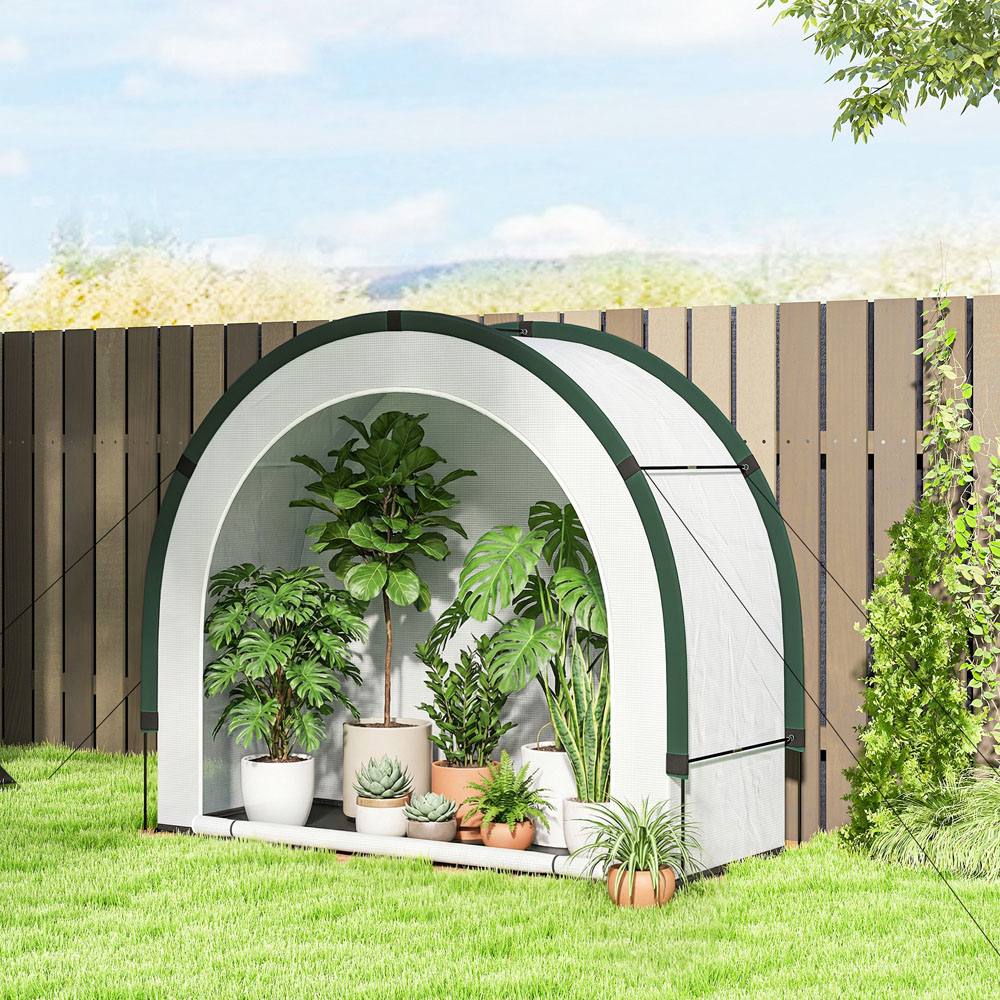 Outsunny Green Foldable 6.5 x 2.6ft Mini Greenhouse with PE Base Image 2