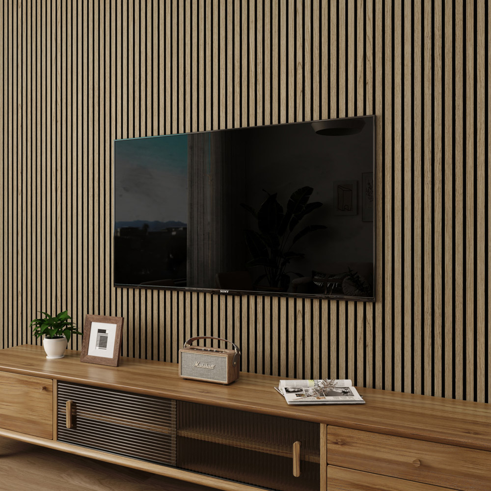 Wall Panels UK Walnut Acoustic Slat Wall Panel 2 Pack Image 4