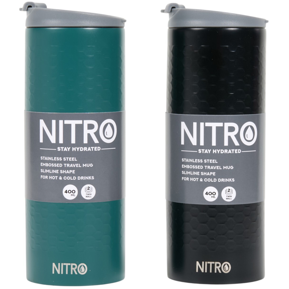 Nitro Embossed Stainless Steel Travel Mug Image 8