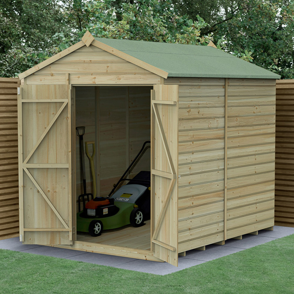 Forest Garden Beckwood 6 x 8ft Double Door Shiplap Apex Shed Image 2