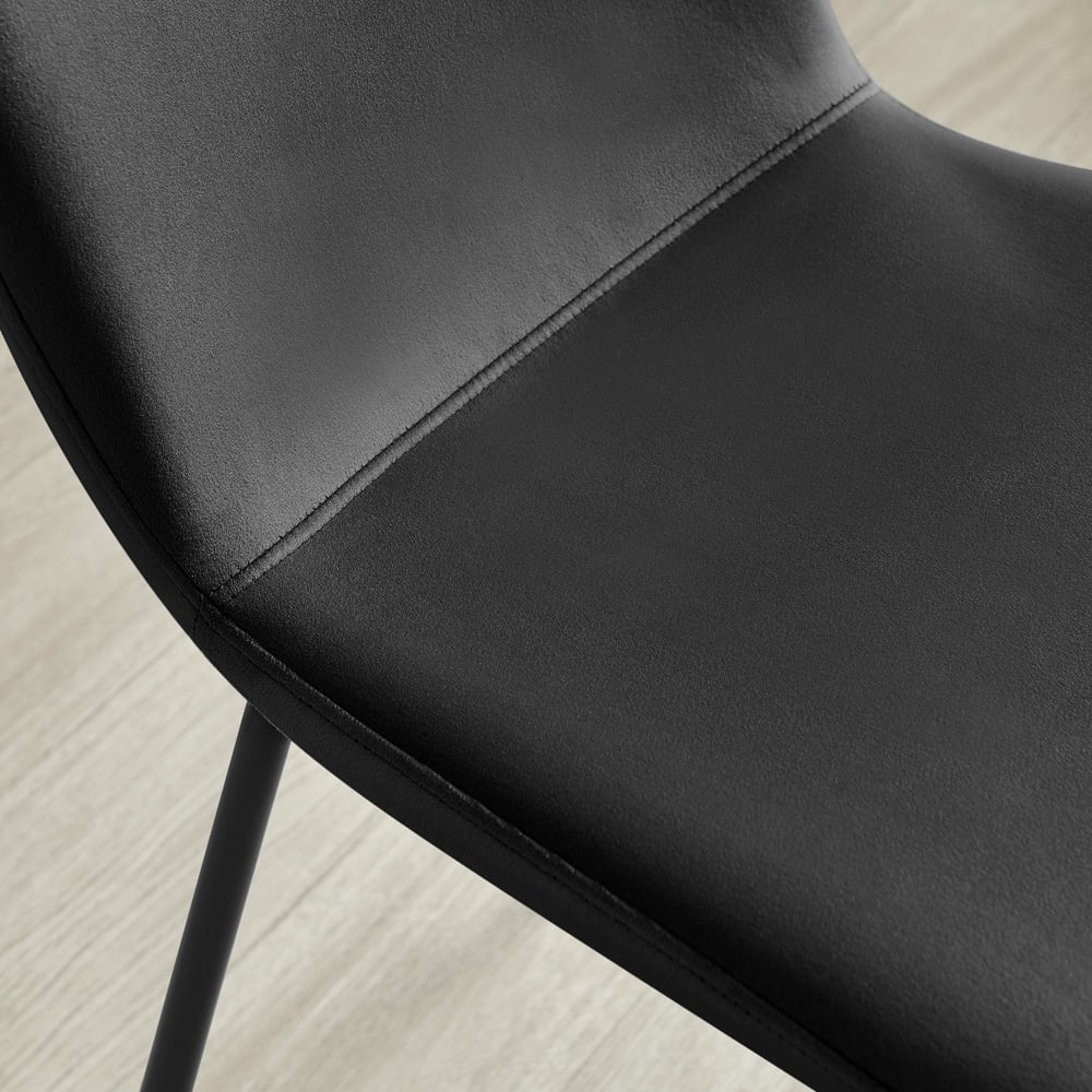 Furniturebox Sienna Set of 2 Black Velvet Dining Chairs Image 2