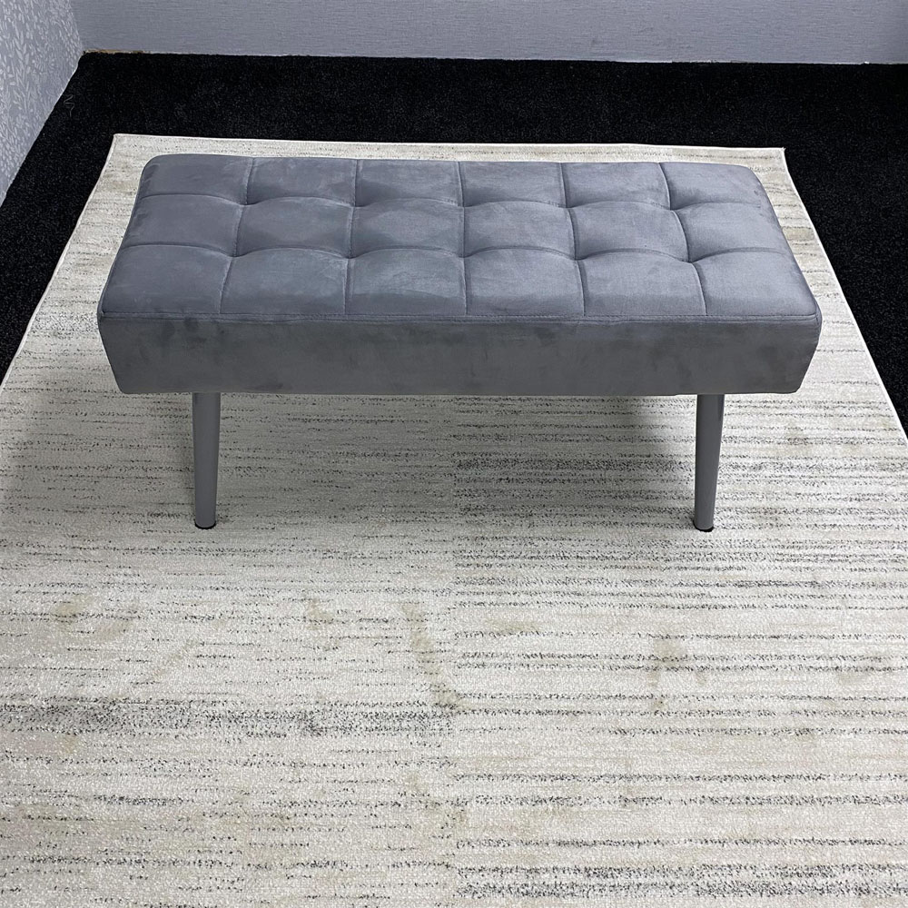 Kosy Koala Arrow Bex 5 Seater Dining Set with Bench Dark Grey and Grey Velvet Image 5