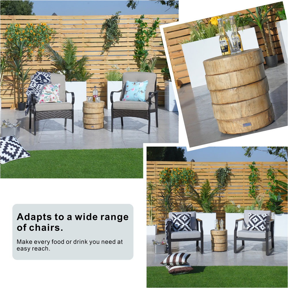 Direct Wicker Wooden Round Side Table Image 7