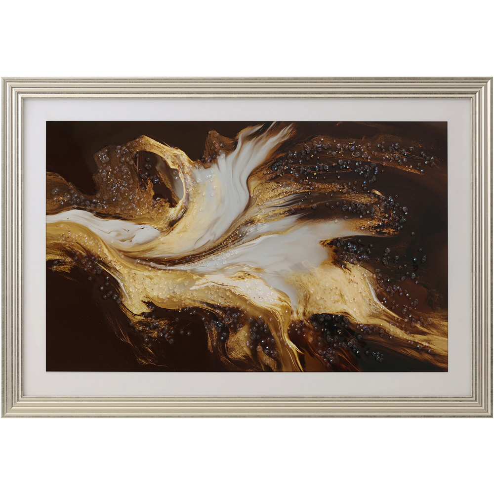Chocolate and Gold Jewelled Framed Art Image 3