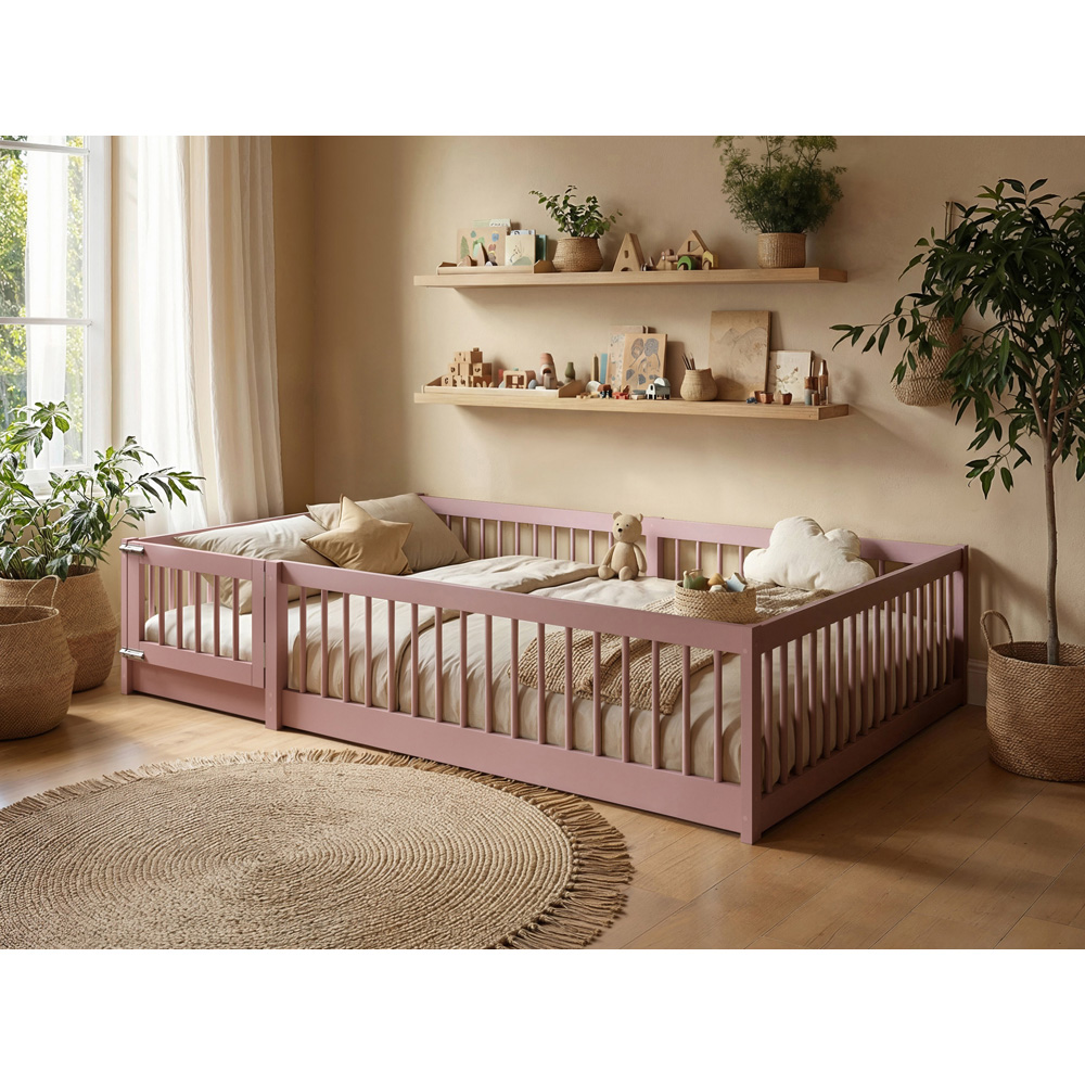 Flair Imogen Small Double Pink Montessori Toddler Floor Bed Image 5