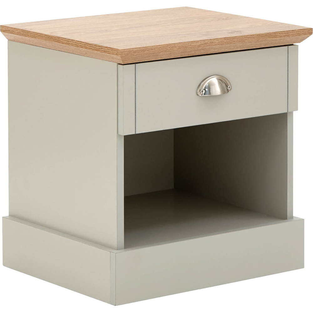 GFW Kendal Single Drawer Grey Bedside Table Image 3