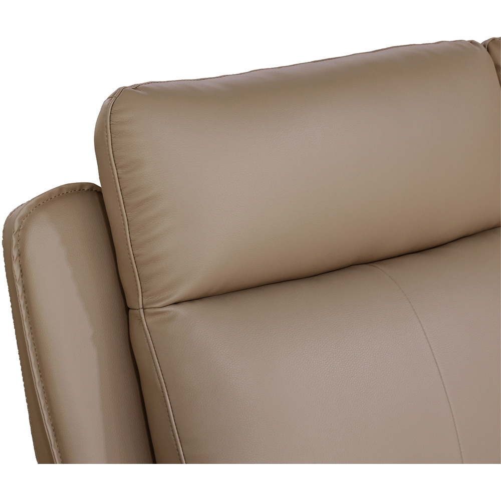 Aspire Elmhurst Mushroom Leather 3 Seater Power Recliner Sofa Image 5