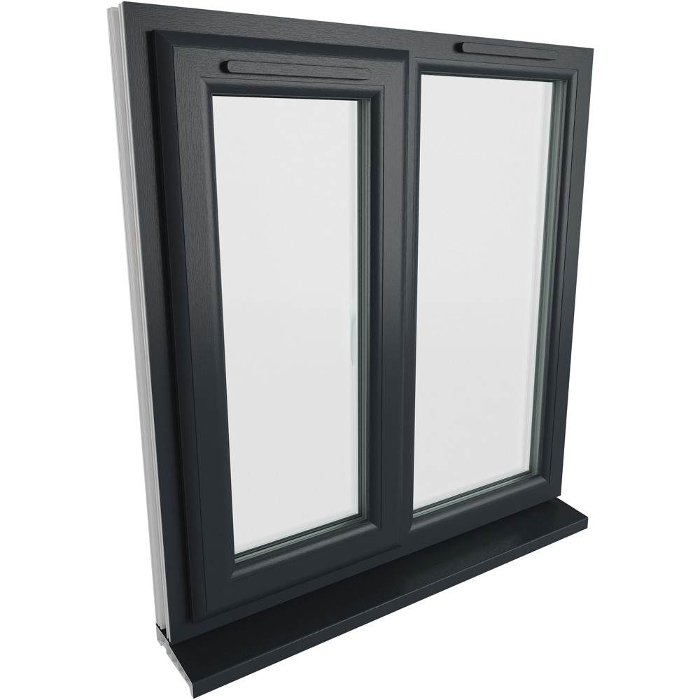 Crystal uPVC Double Glazed Window LH Side Hung Next to a Fixed Grey White Clear Glass 905x965mm Image 9