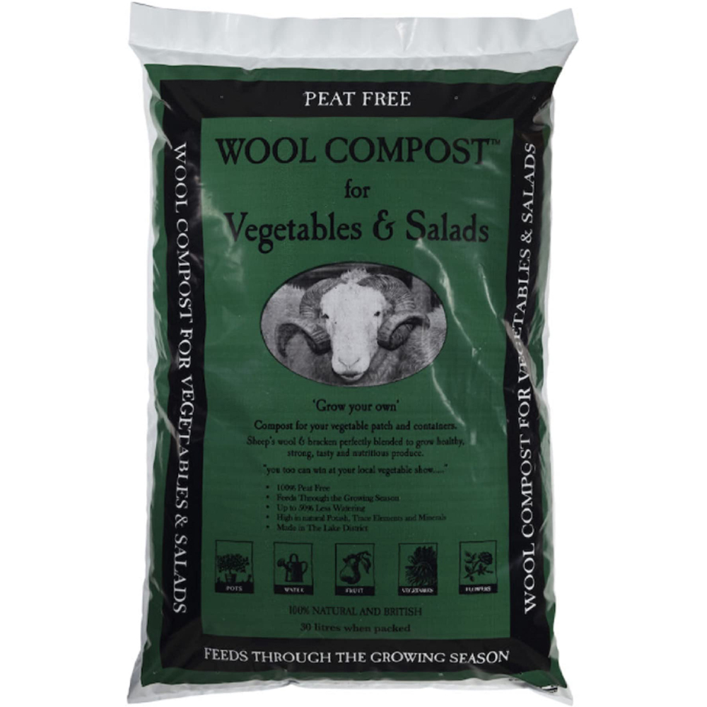 Thompson and Morgan Wool Compost For Vegetables and Salads 30L 2 Pack Image 2