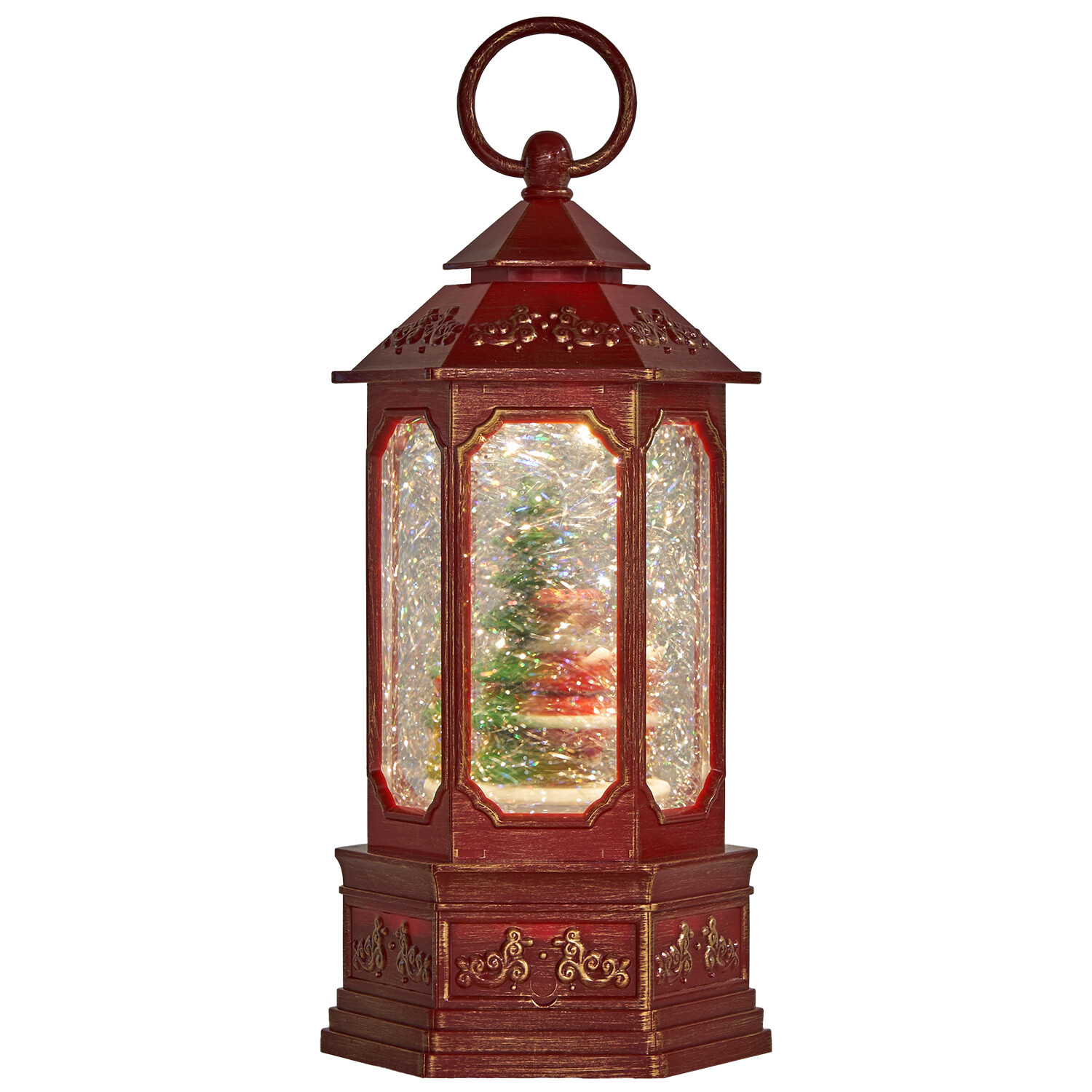 Spinning Santa Lantern Red Image 5
