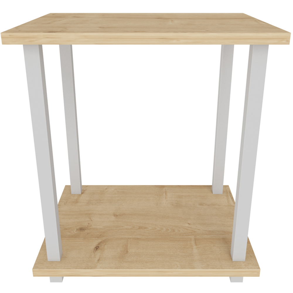 Decorotika Gurnee White and Oak Side Table Image 3