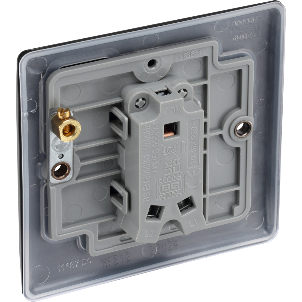 BG Nexus 2 Way 20A Matt Black Single Switch 5 Pack Image 4