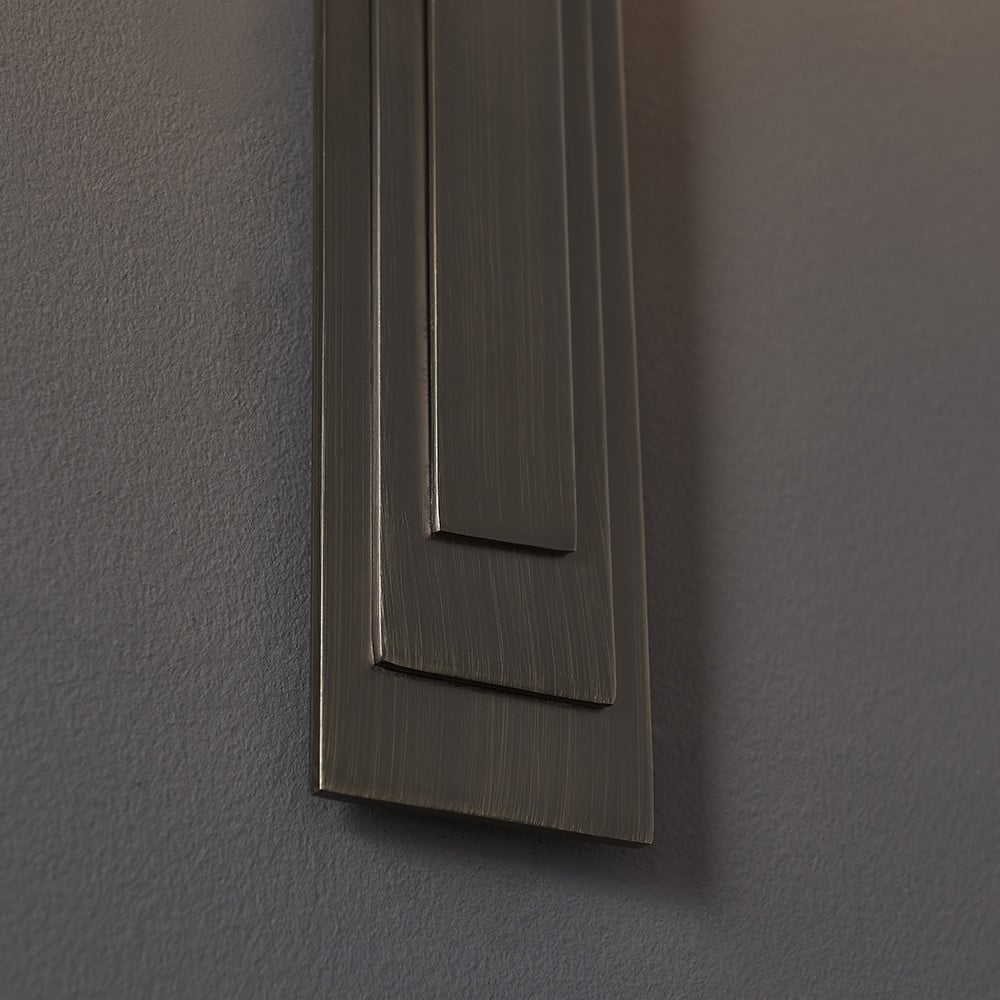 Merano Olbia Brushed Bronze Mink Satin Fabric Wall Lamp Image 7