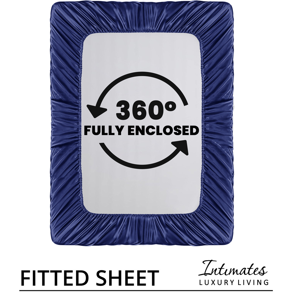 Intimates Single Navy Satin Bedding Set Image 8