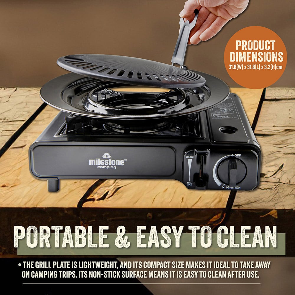 Milestone Camping Portable Non-Stick Grill Plate with Electric Stoves Image 5