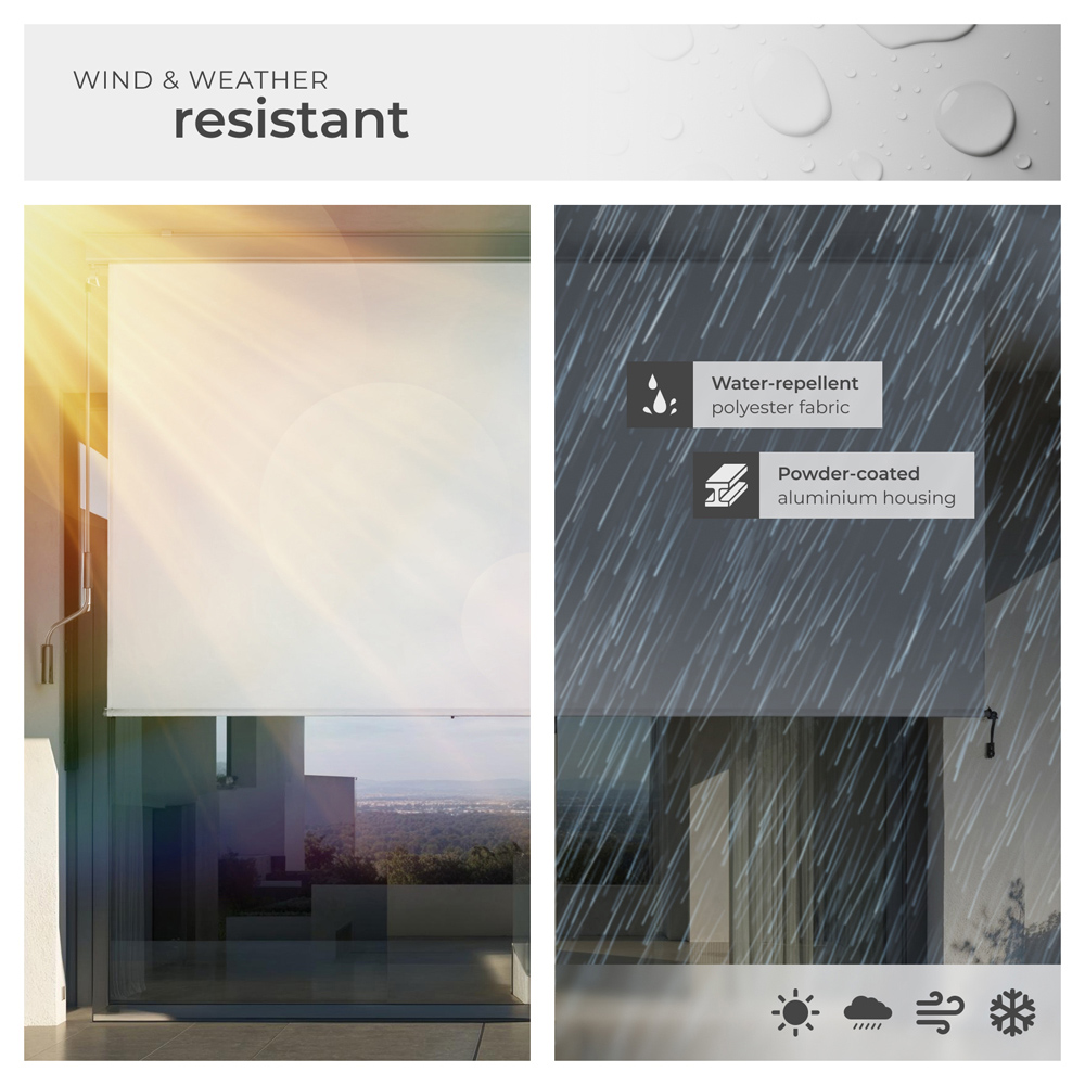 tectake Eloise Light Grey Vertical Awning with 2 Wall Brackets 2 x 2.5m Image 4