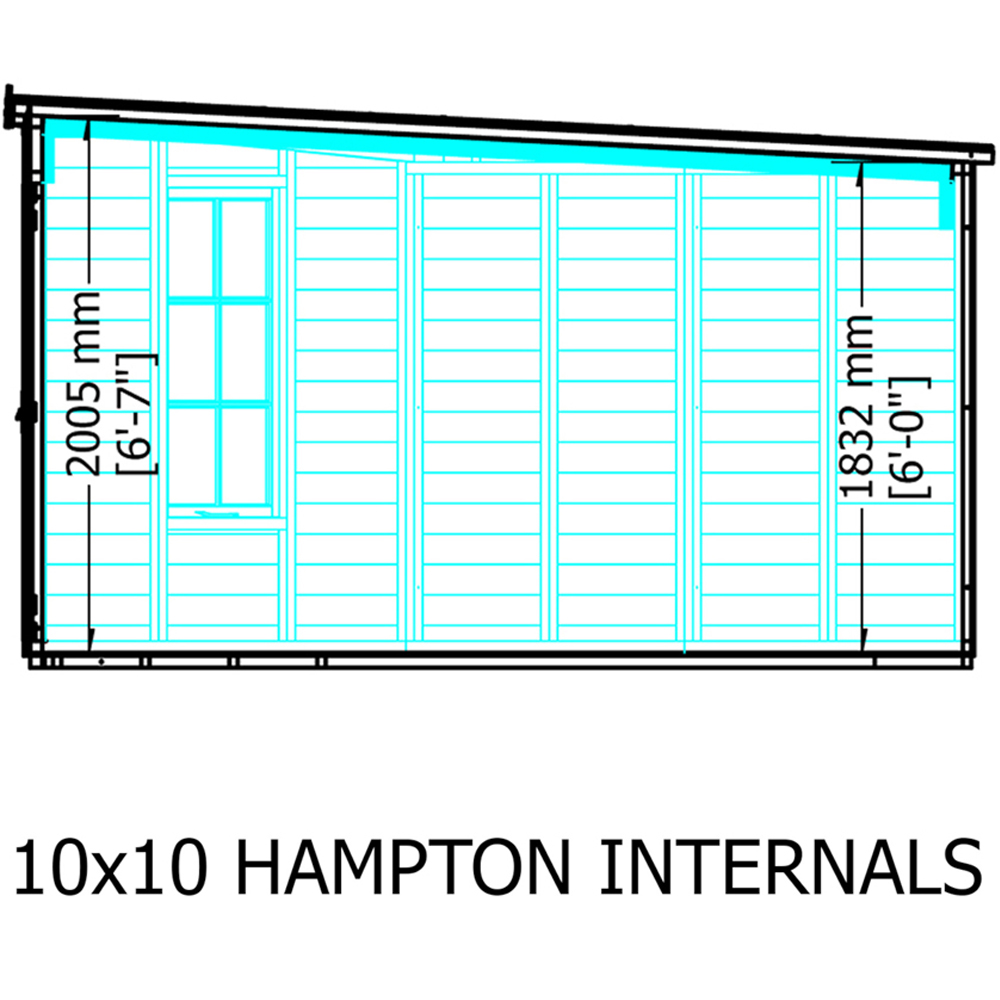 Shire Hampton 10 x 10ft Double Door Traditional Summerhouse Image 7
