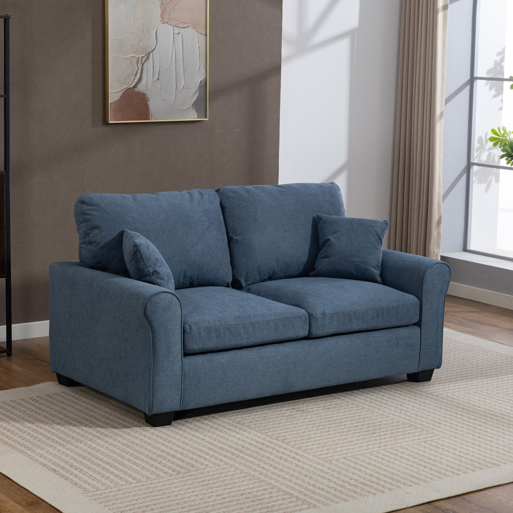 Artemis Home Lewiston 2 Seater Light Denim Fabric Sofa Bed Image 6
