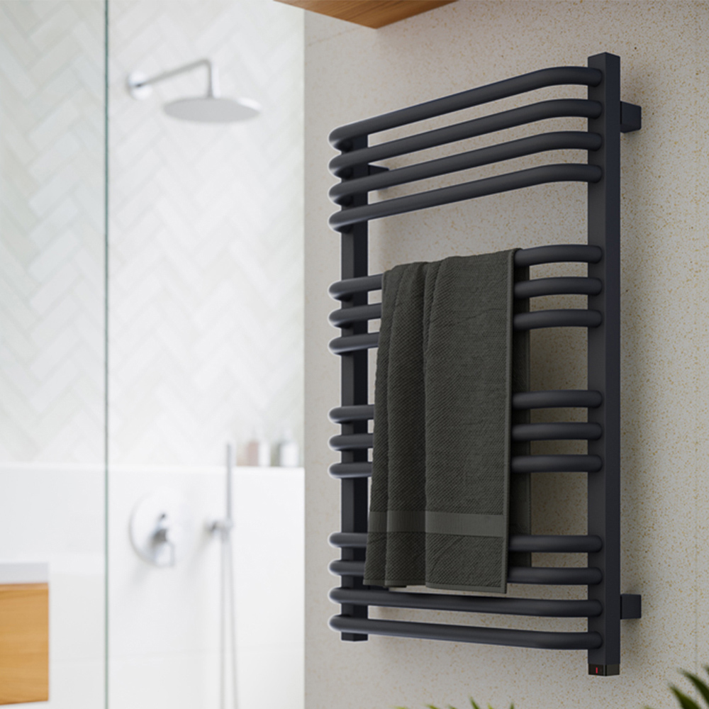 Terma Alex One 1364BTU Modern Grey Electric Towel Rail 760 x 500mm Image 2