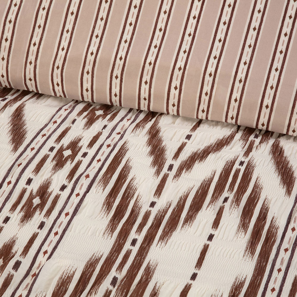 Arizona Seersucker Duvet Set Natural Superking Image 4