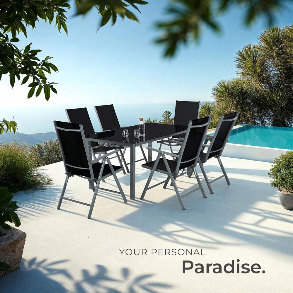 tectake Marilena Set of 6 Anthracite Adjustable Garden Chair Image 8