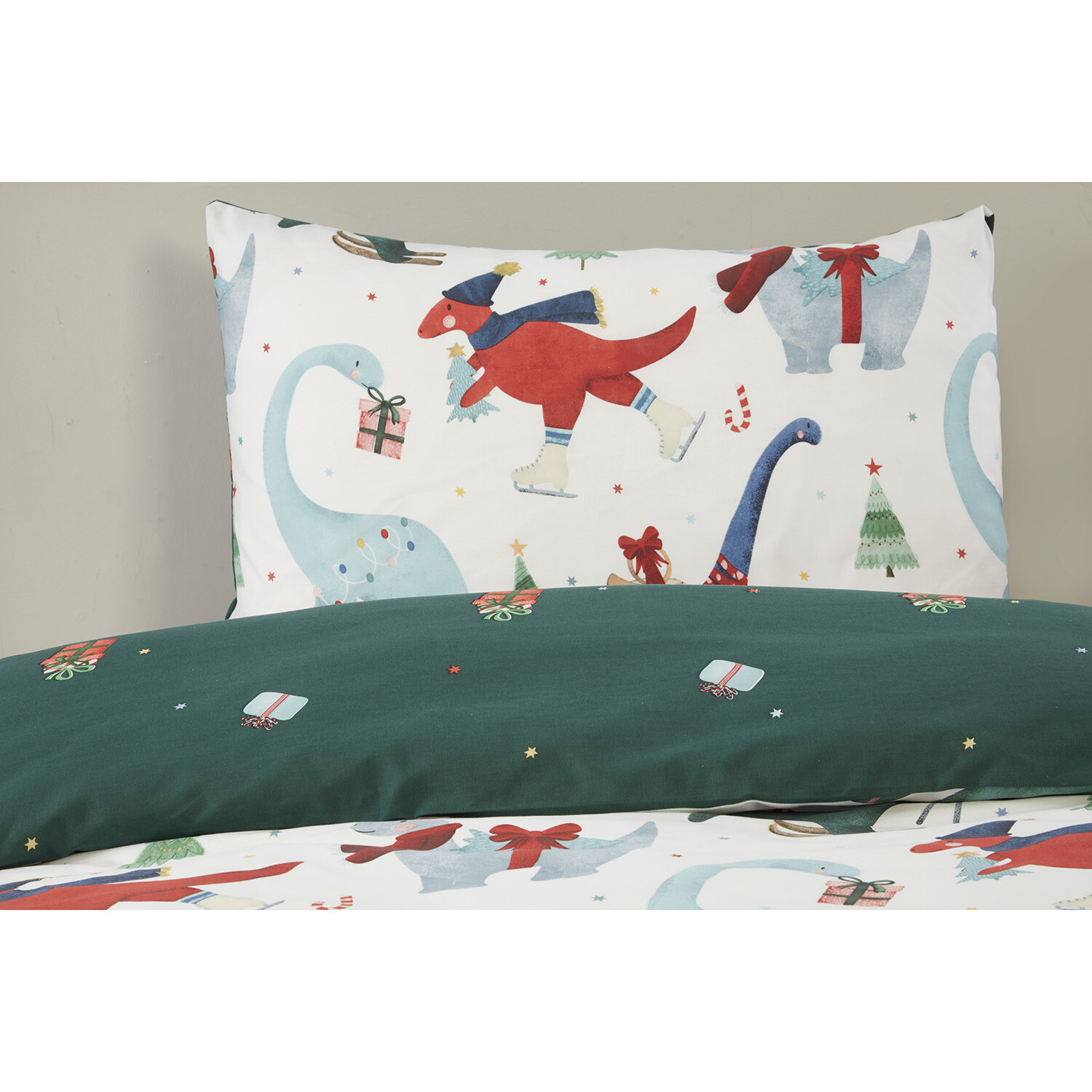 Santasauras Duvet Cover and Pillowcase Set Image 4
