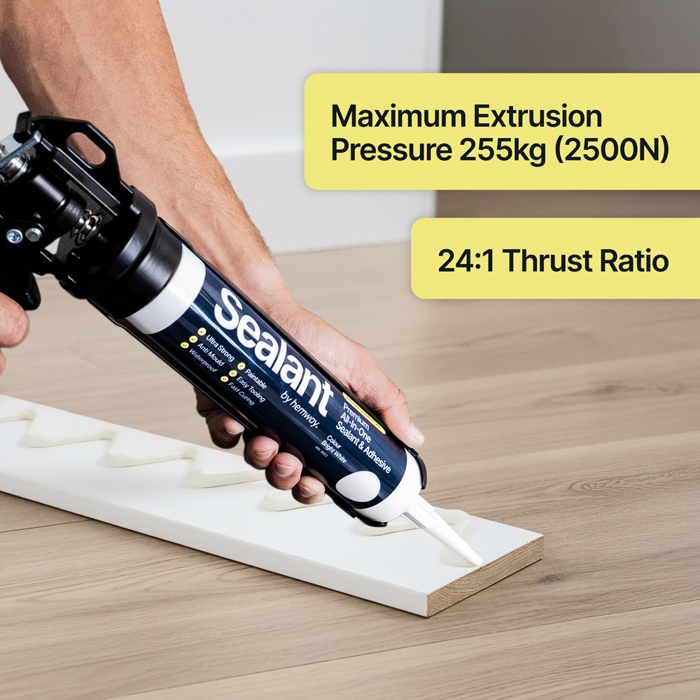 Hemway Premium 4-Piece Light Grey Sealant Caulking Gun and Profiling Tool Kit Image 8