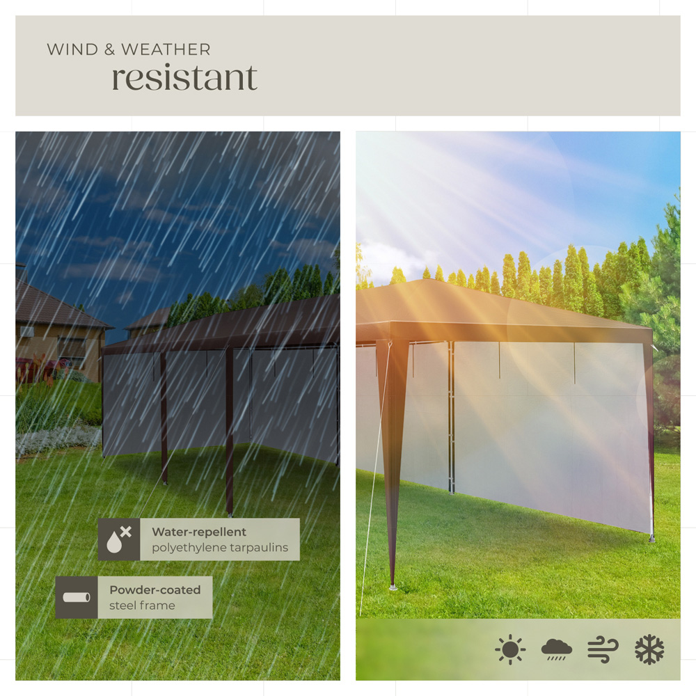 tectake Alpine Removable Side Panels Gazebo 900 x 300cm Image 4