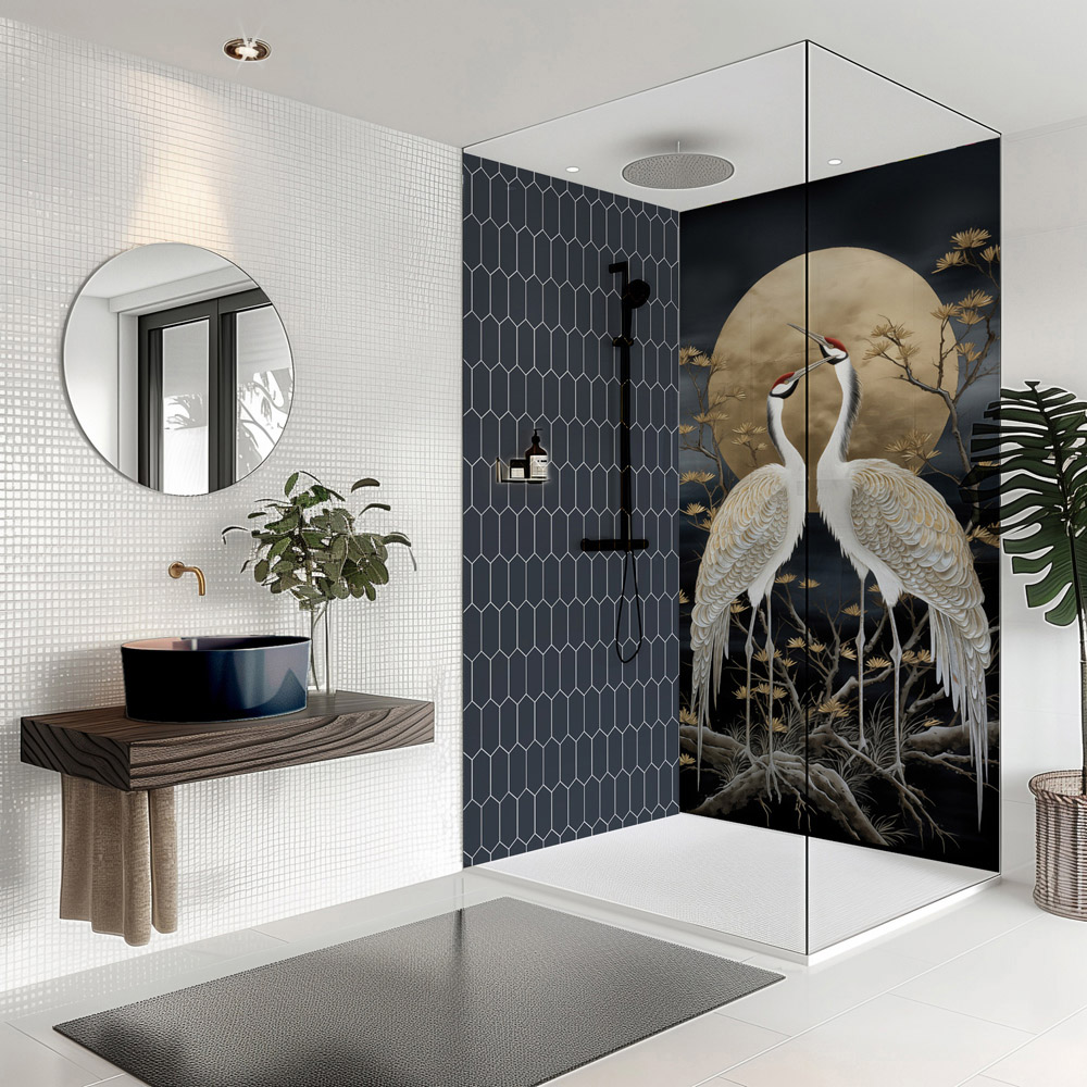 Splashbax Premium Artisan Oxford Blue Elongated Hexagon Di Bond Shower Panel 2400 x 900mm Image 5