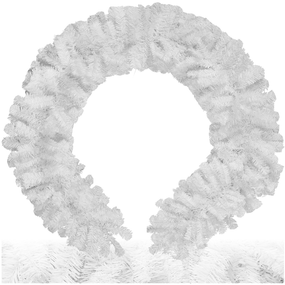tectake White Lifelike Artificial Christmas Garland 2.7m Image 2