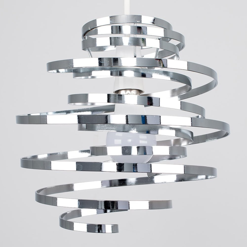 ValueLights Bensson Chrome Twisted Pendant Shade Image 3