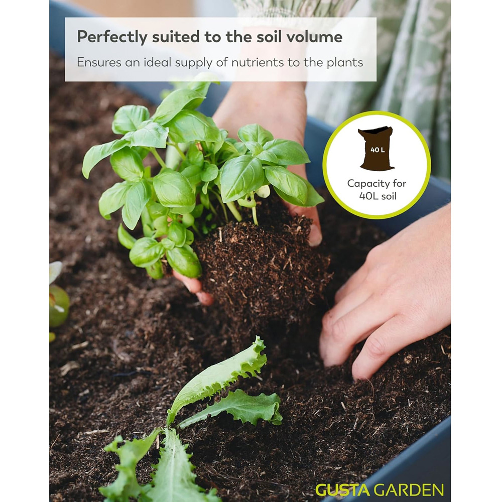 Gusta Garden Sammy Salad Anthracite Raised Bed with Water Tank and Cover Image 5